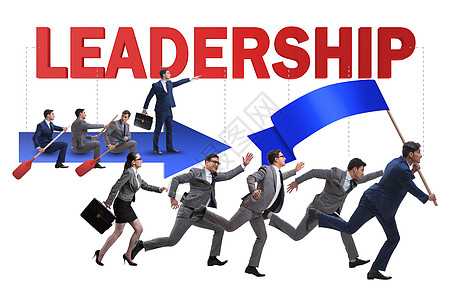 许多业务情况下的领导概念同事老板女士男人成功商务辅导领导者商业成就图片