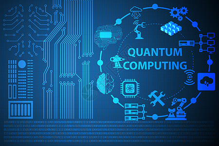将量子计算作为现代技术概念服务器网络木板数据库互联网科学芯片电脑工程力量图片