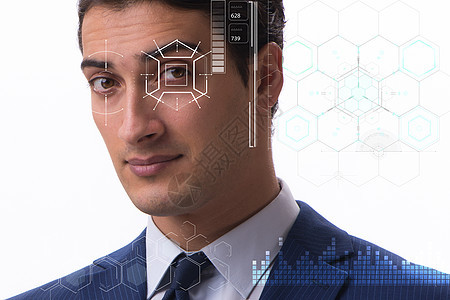 植入人类眼睛的传感器概念视网膜镜片机器人电子人商业自动化验证扫描器读者电脑图片