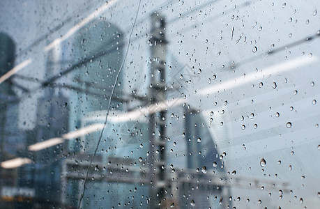 B 摘要景观蓝色环境建筑商业摩天大楼建造中心雨滴天际天空图片