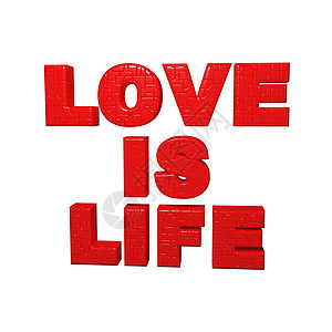 爱就是生命婚礼情感白色热情心形红色动机精神插图写作图片