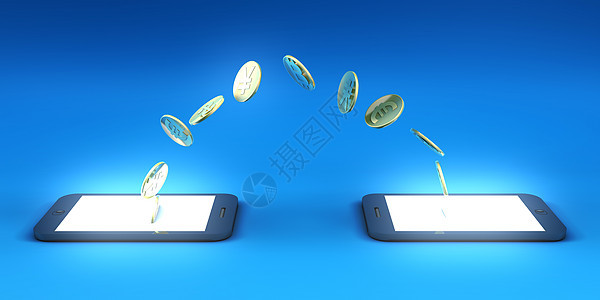 智能手机付款人信用金融互联网钱包电子蓝色通信购物银行商业图片