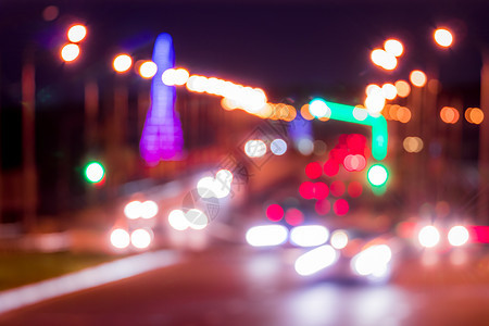 夜间在桥上行驶的汽车头灯痕迹 日景观辉光技术市中心运输速度运动小路天际沥青图片