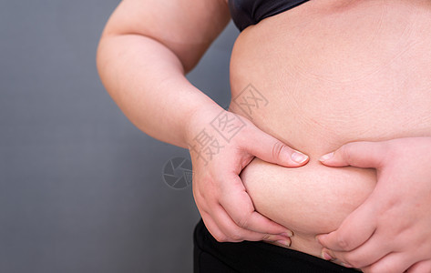 肥胖妇女 形成健康的胃肌肉和饮食健康图片