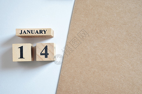 工作日历1月14日广告假期周年旅行桌子标题礼物数字纪念日季节背景