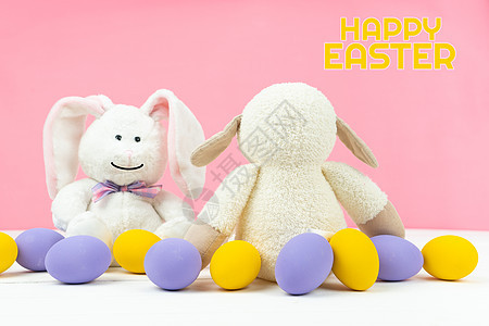 复活节小兔子兔 对与十二月的兔子朋友微笑图片