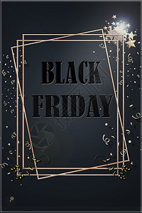 黑色星期五销售 班纳 黑暗背景的海报传单金子店铺火花广告横幅价格奢华营销礼物图片