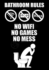 一套浴室规则思考男人思维思想家wifi互联网上网洗手间游戏图片