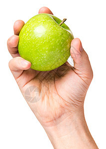 与绿苹果携手小吃棕榈男人男性卫生水果手指成人营养保健图片