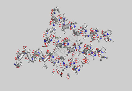 含有原子的蛋白因分子模型棍子力量计算机债券科学图片图片