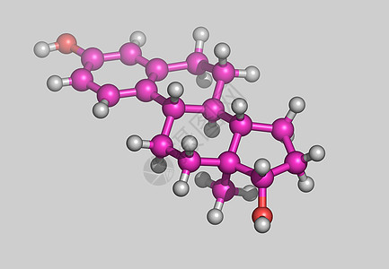含有原子的分子模型雌二醇棍子科学力量计算机药店雌性激素药物债券图片