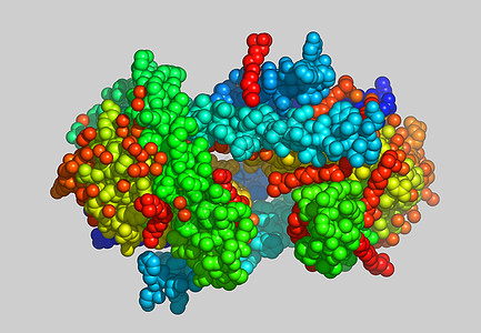 含有原子的蛋白因分子模型力量科学债券计算机图像图片