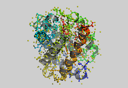 Hmoglobin 原子分子模型科学计算机债券力量色带图片图片
