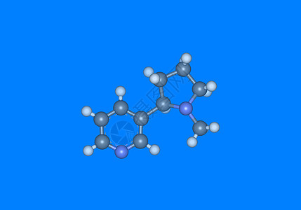 带有原子的尼古丁分子模型图片
