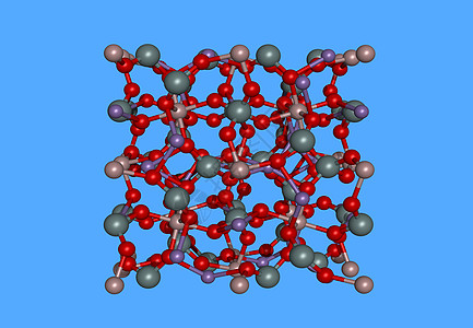 Spesartin 带有原子的分子模型力量棍子氧化铝计算机债券科学石榴石图像图片