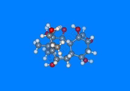 带有原子的税务醇分子模型图片