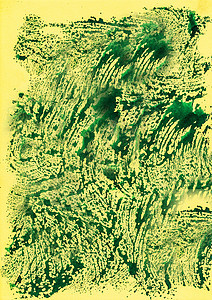 黄色纸上水彩色涂料的应用中划 绿绿色图片