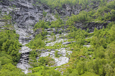 雨下的湿岩融化了水 海姆塞达 维肯 挪威图片