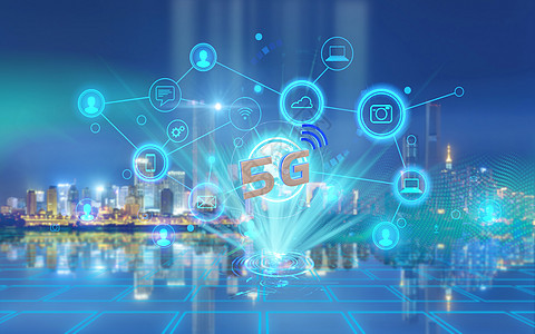5G 网络和 5g 技术 新一代网络 高速移动互联网 商业 现代技术 互联网和网络概念3d景观办公室社区全球社会蓝色世界电讯城市图片