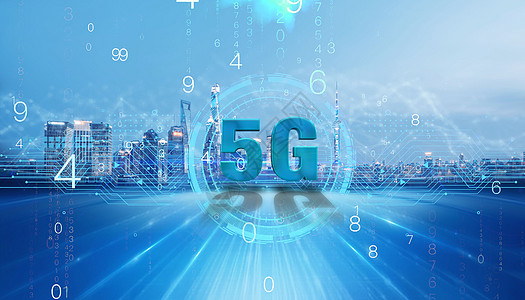 5G 网络和 5g 技术 新一代网络 高速移动互联网 商业 现代技术 互联网和网络概念3d世界城市电脑渲染蓝色数据屏幕电讯办公室图片