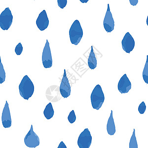 雨水滴落无缝模式 手画矢量图解淋浴液体草图天气天空绘画墙纸沉淀雨滴季节图片