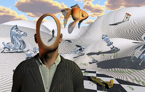 无脸男人旅行音乐创造力天空喇叭艺术游戏时间棋盘3d图片
