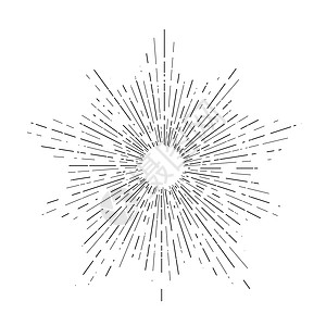 Retro太阳暴发 标志 标签或徽章的旧光照太阳射线形状和打字装饰模板矢量 I 说明 在白色背景上隔离星星耀斑艺术邮票横幅太阳光图片