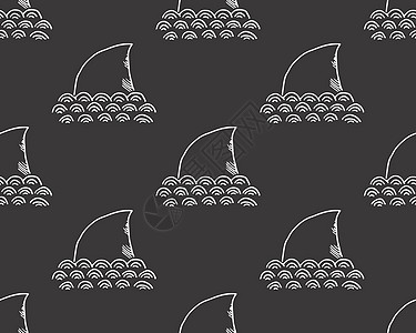鲨鱼无缝模式 手画图纸涂鸦鲨鱼 矢量插图尾巴包装墙纸荒野卡通片绘画吉祥物危险织物草图图片