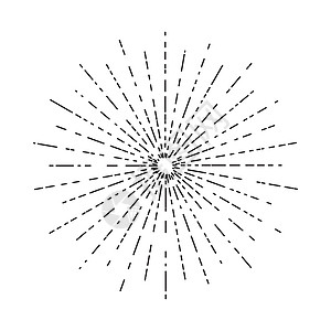 Retro太阳暴发 标志 标签或徽章的旧光照太阳射线形状和打字装饰模板矢量 I 说明 在白色背景上隔离潮人火花插图横幅星星圆圈艺图片