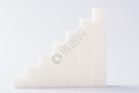 递增的糖块堆叠图食物白色图表团体颗粒状消耗品健康正方形饮食水晶图片