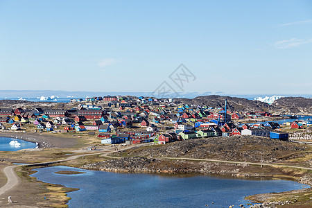 格陵兰冰山海岸旅游冰川房子吸引力景观天空游客旅行图片