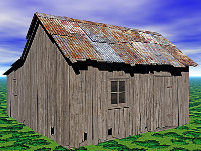 旧木头谷仓 有锡屋顶泥屋结构建筑艺术机械中产阶级农家涂鸦别墅住宅图片