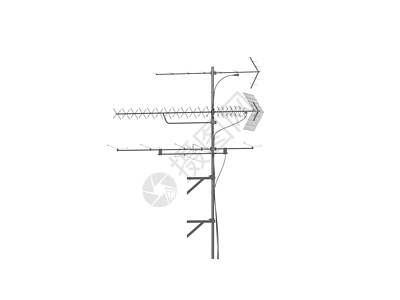 无线电接收的模拟天线金属电子产品桅杆火花屋顶频率发射机接待电线收音机背景图片