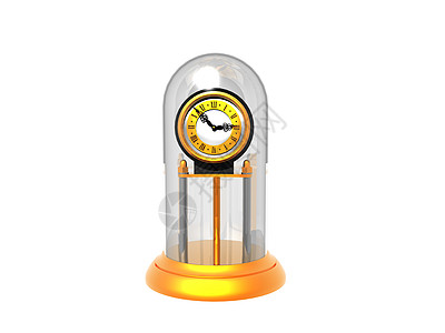 玻璃圆顶下金色的时钟拨号餐桌壁炉穹顶装饰钟表图片