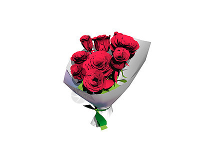 报纸上一束红玫瑰花红色包装纪念品花纸玫瑰礼物花朵绿色图片