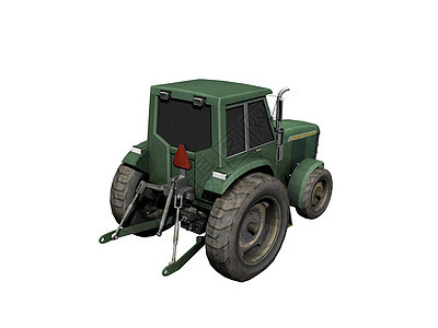 绿色拖拉机作为电源出租车车轮摩托车推土机柴油机排气图片