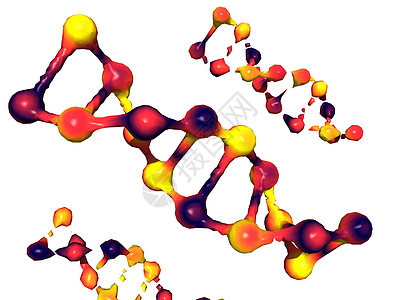 双重螺旋DNA作为遗传物质的载体红色原子黄色科学遗传学图片