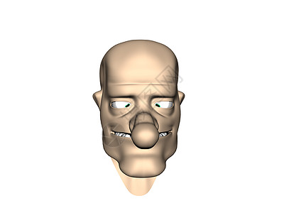 一个大鼻子老人的卡通头部颅骨鬼脸漫画男人下巴球鼻背景图片