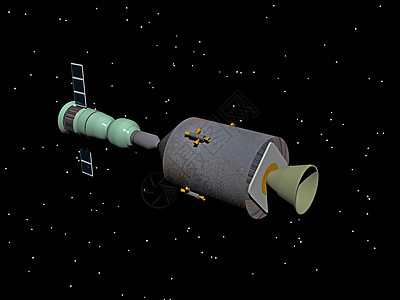 太空中的苏朱斯 阿波罗龙代武兹收音机烧酒卫星蓝色电视轨道科学旅行黄色图片