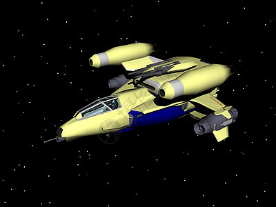 空间中快速航天器悬浮收音机卫星科学太空环绕蓝色电视黄色旅行背景图片