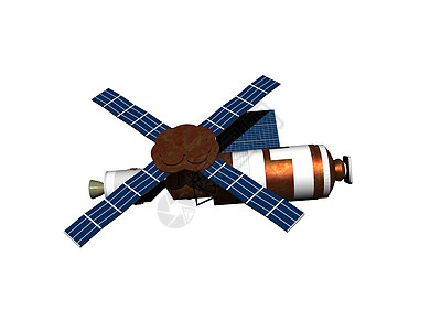 环绕地球的空间站轨道科学收音机黄色太空卫星旅行蓝色实验室电视空间图片