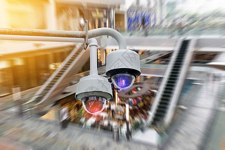 闭路电视安保摄像头安全购物零售相机白色电子监控监视建筑装饰图片