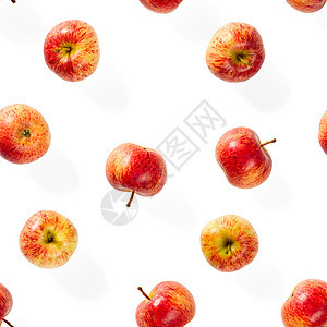 无缝模式与成熟的苹果 热带水果抽象背景 白色背景上的苹果无缝模式宏观食品减肥食物图案红色纤维维生素营养杂货店图片