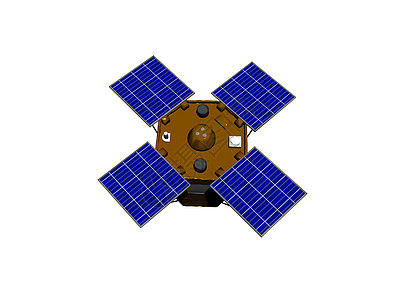 空间对地观测航天飞船空间卫星蓝色科学收音机电视黄色环绕太空旅行图片