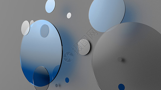 彩色背景上的蓝色金属和不透明圆圈和圆柱体 图形设计的抽象背景与透明玻璃形状 3d 渲染插图与灯光和阴影汽缸横幅几何学推介会广告艺图片