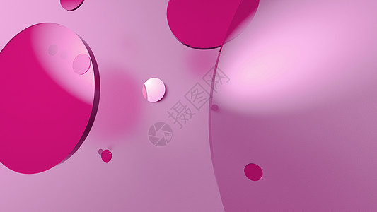 彩色背景上的粉红色金属和不透明圆圈和圆柱体 图形设计的抽象背景与透明玻璃形状 3d 渲染图广告圆柱形阴影汽缸演示艺术几何学框架横图片