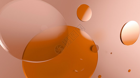 彩色背景上的橙色金属和不透明圆圈和圆柱体 图形设计的抽象背景与透明玻璃形状 3d 渲染图几何演示推介会橙子圆柱文稿框架汽缸插图戒图片