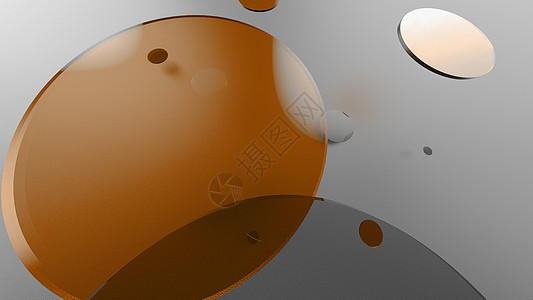 彩色背景上的橙色金属和不透明圆圈和圆柱体 图形设计的抽象背景与透明玻璃形状 3d 渲染图墙纸阴影几何学橙子戒指艺术汽缸横幅演示广图片