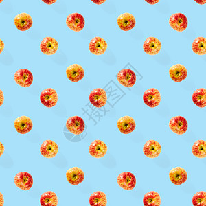 无缝模式与成熟的苹果 热带水果抽象背景 苹果在蓝色背景上的无缝模式红色宏观纤维绿色食品饮食维生素杂货店食物减肥图片