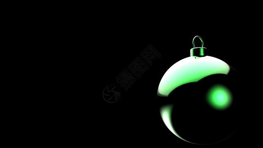 黑色背景上的绿色球 圣诞树的彩色圣诞球 3d 渲染图 圣诞假期卡背景玩具小样季节庆典插图金子玻璃假期装饰金属图片